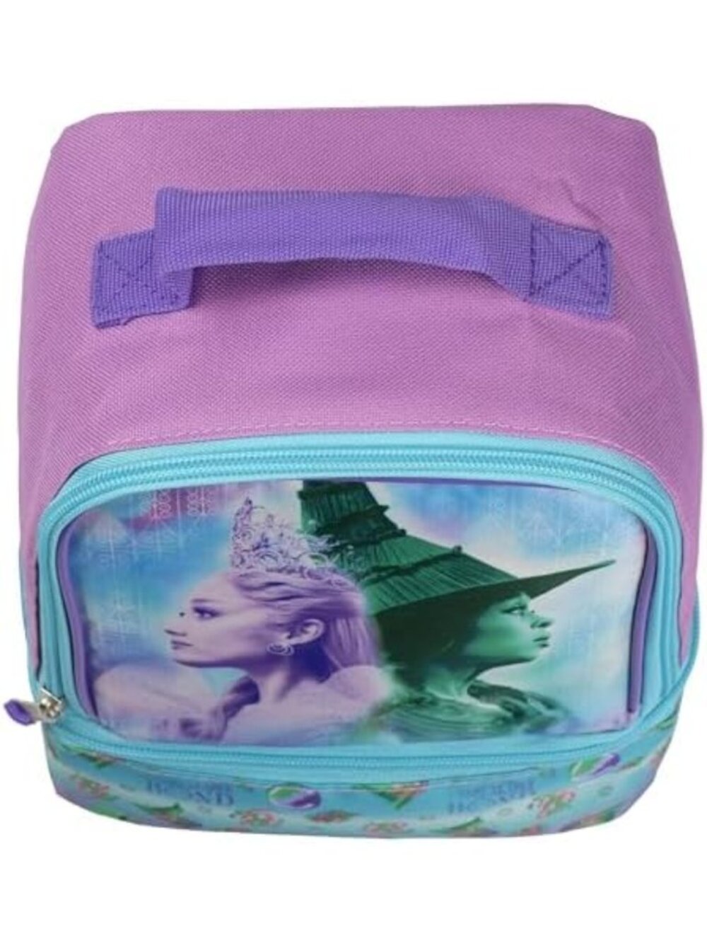 Insulated Dual Compartment Tote Bag - Glinda & Elphaba Design, 9" Lunch Box - Picture 5 of 7